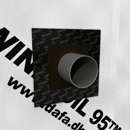 DAFA Airtight Universal Pipe Grommet installed around a pipe penetration in a membrane wall, providing an airtight seal for energy-efficient and moisture-protected buildings.