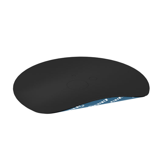 DAFA TriFlex Airtight Grommet shown from side view — flexible black sealing membrane with blue DAFA-branded backing visible underneath, displayed on a white background.