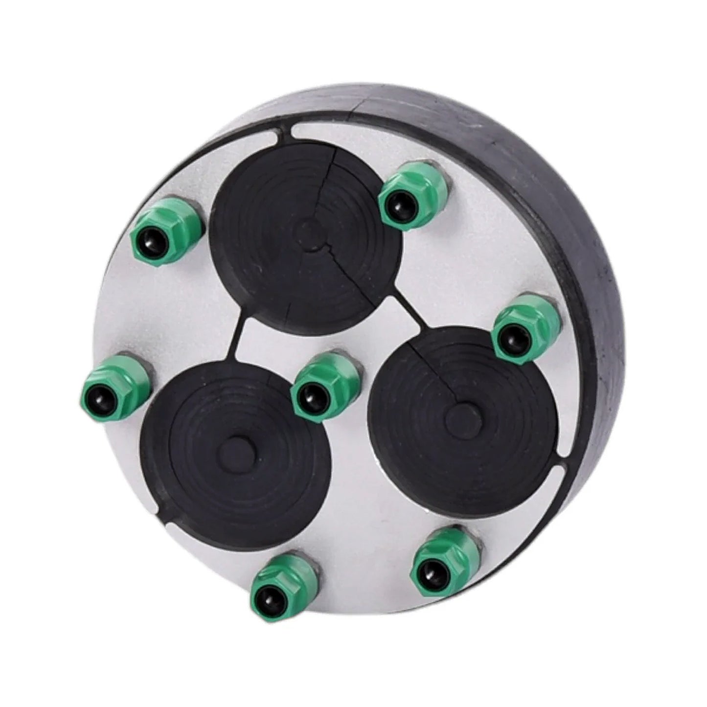 KRASO® Universal Mechanical Duct Sealing System 150mm with six green torque bolts and EPDM rubber seal, engineered for gas-, water-, and pressure-tight protection of cables and ducts.