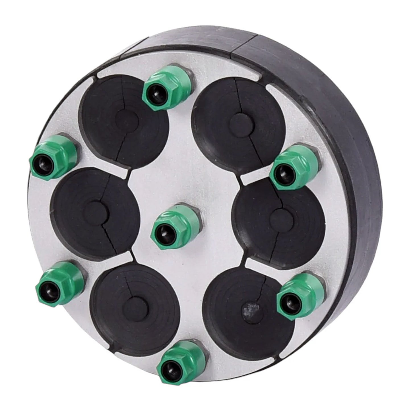 KRASO® Universal Mechanical Duct Sealing System 150mm with eight green torque bolts and segmented EPDM seals, providing gas-, water-, and pressure-tight protection for multiple cable and pipe entries.