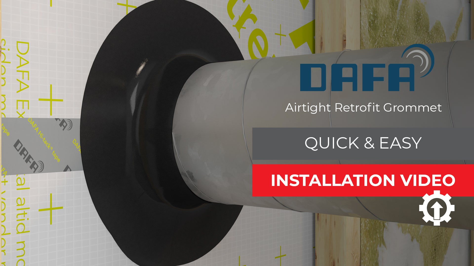 Load video: DAFA Airtight Retrofit Grommet Passive House Cable &amp; Pipe Sealing Installation Video